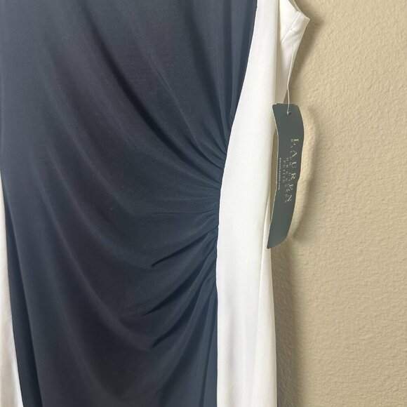 NEW NWT Lauren Ralph Lauren Color Block Little Black Dress Size 6p - Picture 3 of 11